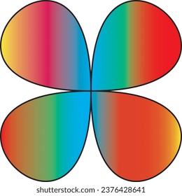 A multicolor flower drawn with swatches 