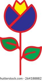 Multicolor flower icon in vibrant vector style, symbolizing nature, beauty, and creativity. Perfect for design, branding, and decorative projects. Fully editable Adobe Illustrator EPS file included.