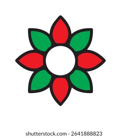 Multicolor flower icon in vibrant vector style, symbolizing nature, beauty, and creativity. Perfect for design, branding, and decorative projects. Fully editable Adobe Illustrator EPS file included.