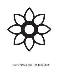 Multicolor flower icon in vibrant vector style, symbolizing nature, beauty, and creativity. Perfect for design, branding, and decorative projects. Fully editable Adobe Illustrator EPS file included.