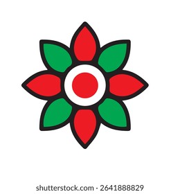 Multicolor flower icon in vibrant vector style, symbolizing nature, beauty, and creativity. Perfect for design, branding, and decorative projects. Fully editable Adobe Illustrator EPS file included.