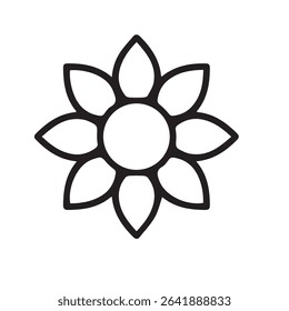 Multicolor flower icon in vibrant vector style, symbolizing nature, beauty, and creativity. Perfect for design, branding, and decorative projects. Fully editable Adobe Illustrator EPS file included.