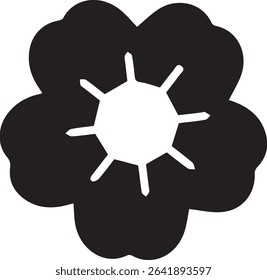 Multicolor flower icon in vibrant vector style, symbolizing nature, beauty, and creativity. Perfect for design, branding, and decorative projects. Fully editable Adobe Illustrator EPS file included.