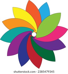 multicolor flower vector design with white background
