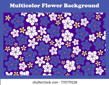 Multicolor flowers background pattern