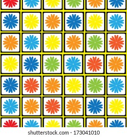 multicolor flowers ornament seamless pattern