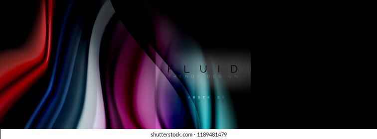 Multicolor fluid abstract shapes, liquid colors design, colorful marble or plastic wavy texture background, multicolored template for business or technology presentation or web brochure cover design