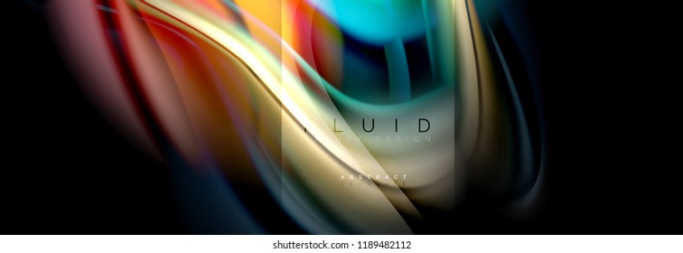 Multicolor fluid abstract shapes, liquid colors design, colorful marble or plastic wavy texture background, multicolored template for business or technology presentation or web brochure cover design
