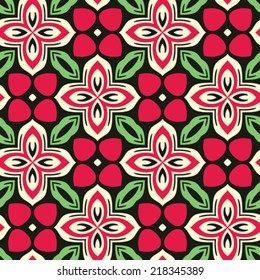 Multicolor Folk Ornate Floral Pattern 