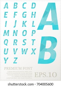 Multicolor font lowpoly style design alphabat polygonal