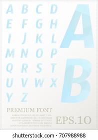 Multicolor font lowpoly style design alphabat polygonal