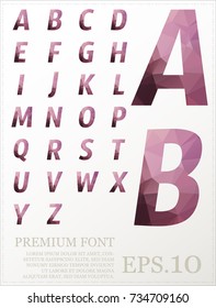 Multicolor font lowpoly style design alphabat polygonal