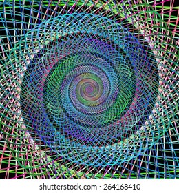 Multicolor fractal spiral background