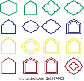 Multicolor Frame Outline Set for Digital Designs