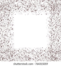 multicolor frame watercolor pattern with violet, green, purple and grey spots and white center area, vector illustration