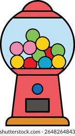 Máquina de chicle multicolor completa con Arte vectorial de chicles.
