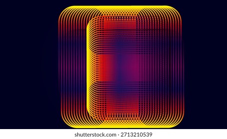 Fondo de pantalla de patrón de línea de curva futurista multicolor. Diseño de fondo de degradado de onda de neón vibrante.