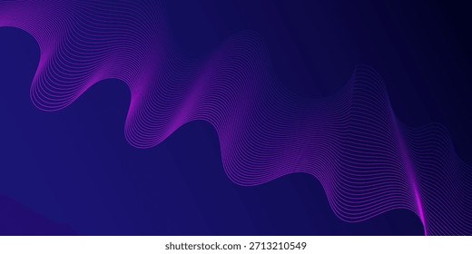 Multicolor Futuristic Curve Line Pattern Wallpaper. Vibrant Neon Wave Gradient Background Design.