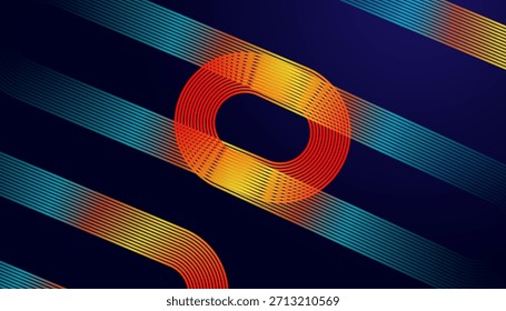 Fondo de pantalla de patrón de línea de curva futurista multicolor. Diseño de fondo de degradado de onda de neón vibrante.