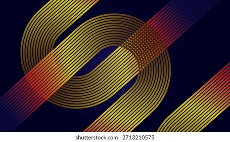 Multicolor Futuristic Curve Line Pattern Wallpaper. Vibrant Neon Wave Gradient Background Design.