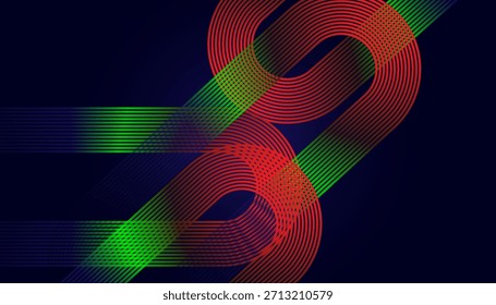 Papel de Parede de Padrão de Linha de Curva Futurista Multicolor. Design de fundo vibrante do gradiente de onda de néon.