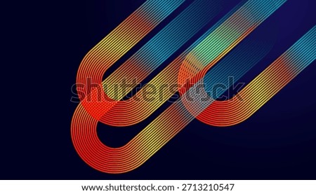 Multicolor Futuristic Curve Line Pattern Wallpaper. Vibrant Neon Wave Gradient Background Design.