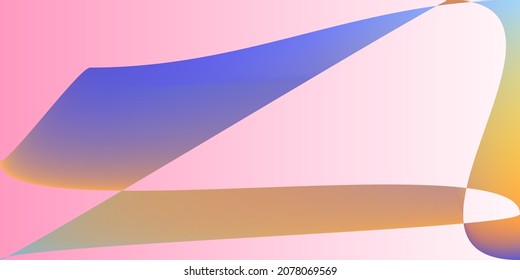 Multicolor Futuristic Modern Dynamic Smooth Surface. Technology Minimal Layers Shape Pink Gradient Mesh. Pastel Smooth Digital Rainbow Trendy Background. Fluid Color Neon Psychedelic Illustration.