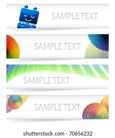 Diseño de banner de gama multicolor en formato vector eps10.