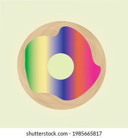 multicolor gay pride donut for decoration or background