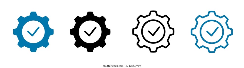 Conjunto de iconos de lista de comprobación de equipo multicolor que ilustra la validación de tareas, los sistemas operativos y la optimización del flujo de trabajo. Adecuado para plataformas digitales, App y paneles.
