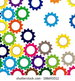 Multicolor gear vector design