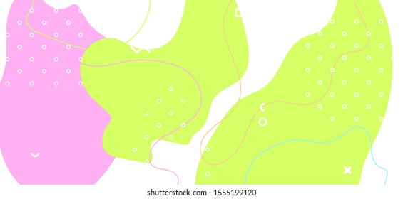 Multicolor Geometric Background. Graphic Wave Poster. Vector Abstract Ornament. Pastel Cool Texture. Geometric Composition. Minimal Fluid Cover. Memphis Ornament. Colorful Geometric Illustration.