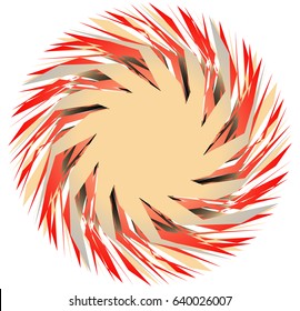 Multicolor geometric design element. Abstract illustration in radial, radiating fashion