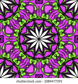 Multicolor geometric fantasy seamless vector illustration. For fashion Design Templates, Wallpaper.