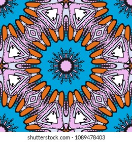 Multicolor geometric fantasy seamless vector illustration. For fashion Design Templates, Wallpaper.