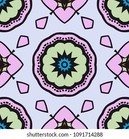 Multicolor geometric fantasy seamless vector illustration. For fashion Design Templates, Wallpaper.