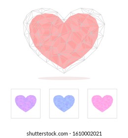 Multicolor Geometric heart, vector illustration