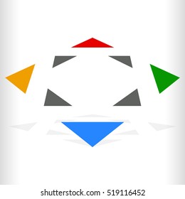 Multicolor geometric icon, logo for generic of navigation, transportation related theme