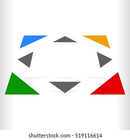 Multicolor geometric icon, logo for generic of navigation, transportation related theme
