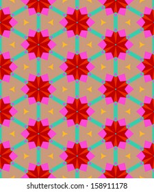 Multicolor geometric pattern in bright color. Vector seamless texture for web, print, wallpaper, home decor, textile, Christmas gift wrapping paper, spring summer fashion fabric, invitation background