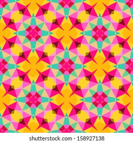 Multicolor geometric pattern in bright color. Vector seamless texture for web, print, wallpaper, home decor, textile, Christmas gift wrapping paper, spring summer fashion fabric, invitation background