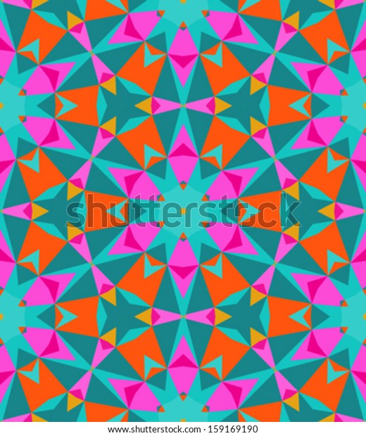 Multicolor Geometric Pattern Bright Color Vector Stock