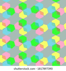 Multi-color geometric pattern of polygons. Seamless patterned multi-layer pattern. For postcards, posters, business cards, invitations.For decorating paper, textiles, packaging, clothing, etc.