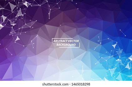 Multicolor Geometric Polygonal background molecule and communication. Connected lines with dots. Minimalism background. Concept of the science, chemistry, biology, medicine, technology.