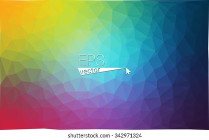 Multicolor geometric rumpled triangular low poly origami style gradient illustration graphic background. Vector polygonal design for your business. Rainbow, spectrum image.
