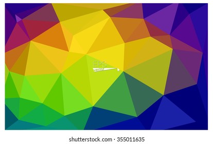 Multicolor geometric rumpled triangular low poly origami style gradient illustration graphic background. Vector polygonal design for your business. Rainbow, spectrum image.