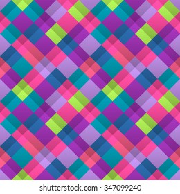 Multicolor geometric seamless pattern of squares. Vector illustration.