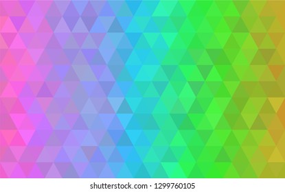 Multicolor geometric triangular low poly style. Gradient background. Vector polygonal design