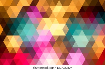 Multi-color geometric triangular low poly style. Gradient background. Polygonal vector. 