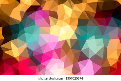 Multi-color geometric triangular low poly style. Gradient background. Polygonal vector. 